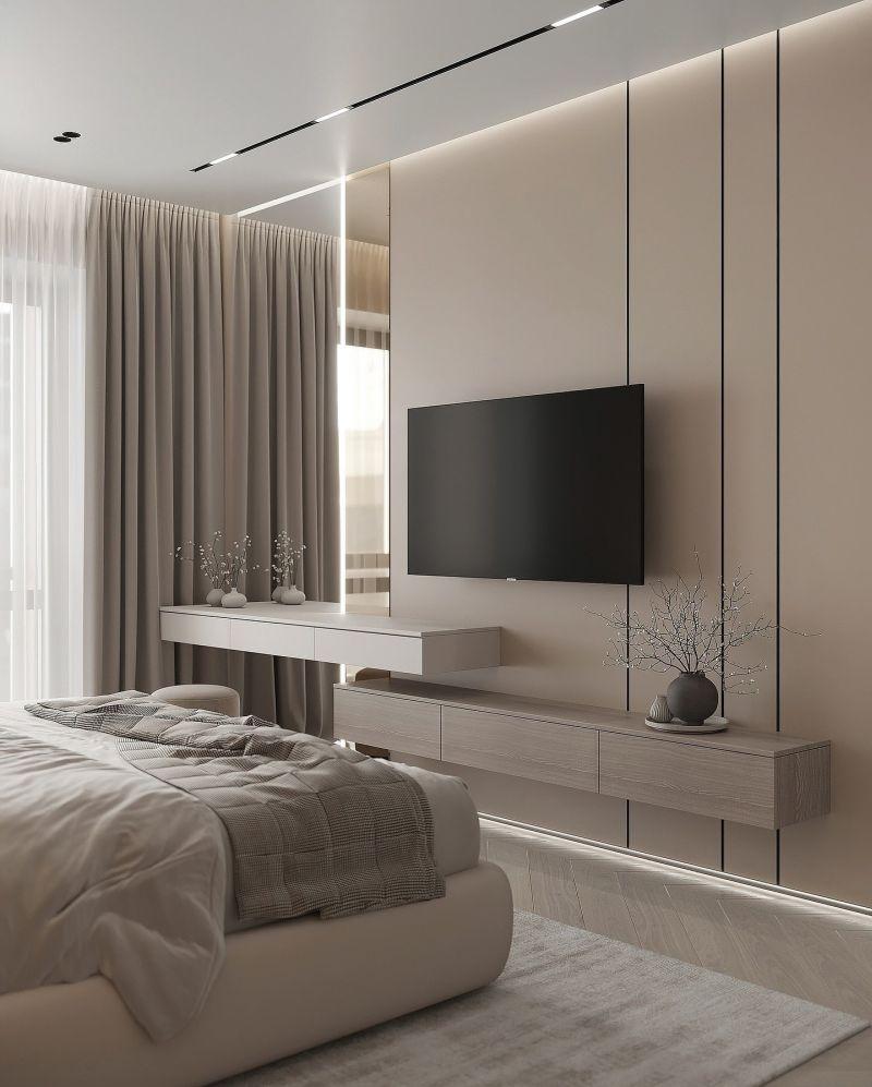 Aigul Kalimullina Modern Çizgisel Panel Detaylı TV Ünitesi Tasarımı Aigul Kalimullina Modern Çizgisel Panel Detaylı TV Ünitesi Tasarımı