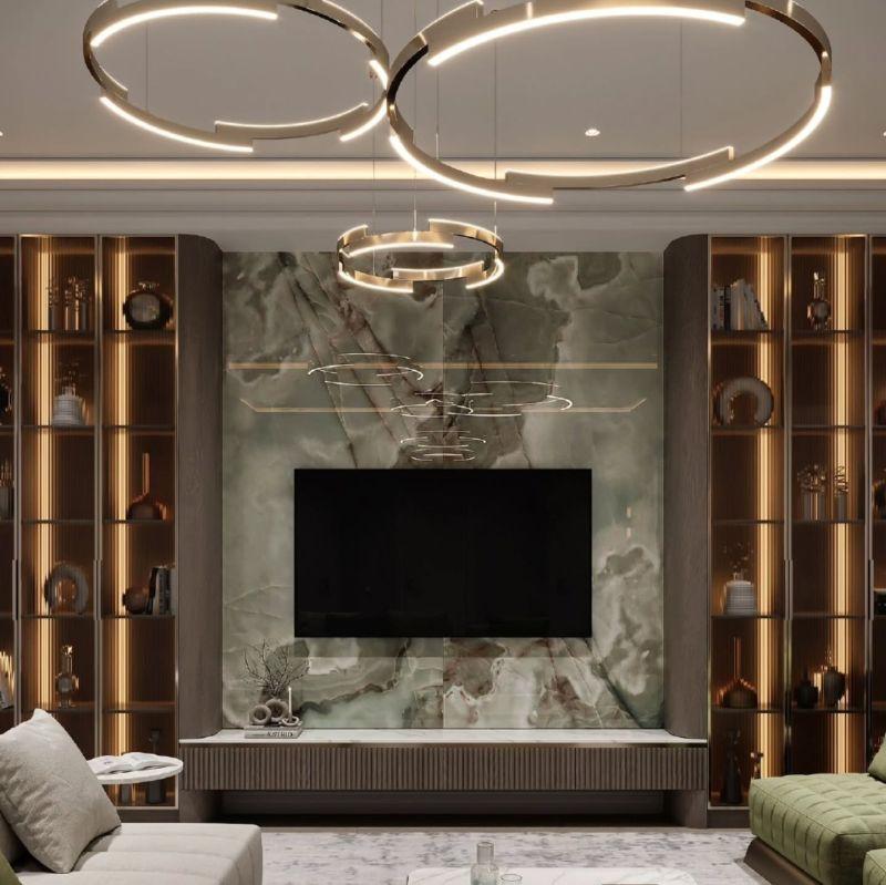 Design99 Lüks Mermer Panel ve Modern Aydınlatmalı TV Ünitesi Design99 Lüks Mermer Panel ve Modern Aydınlatmalı TV Ünitesi
