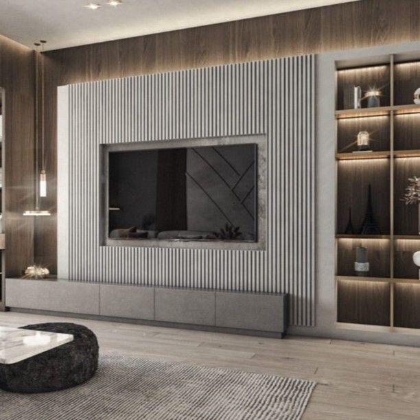Design99 Dikey Çıtalı TV Duvar Tasarımı Design99 Dikey Çıtalı TV Duvar Tasarımı