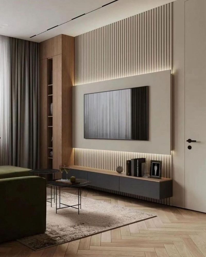 Design99 Dikey Çıtalı TV Arkası Duvar Tasarımı Design99 Dikey Çıtalı TV Arkası Duvar Tasarımı