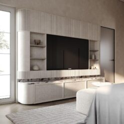 Design99 Modern Tekstürlü Panel Çıtalı Tv Arkası Dekor