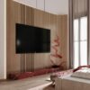 Evento Designs Modern Ahşap Panel ve Kırmızı Mermer Detaylı TV Ünitesi Evento Designs Modern Ahşap Panel ve Kırmızı Mermer Detaylı TV Ünitesi