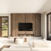 Mae Design  Modern Ahşap Panel ve Şömineli TV Ünitesi
