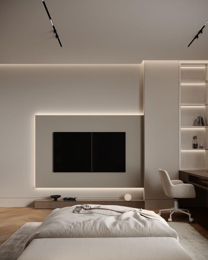 Moataz Reda Minimalist LED Aydınlatmalı TV Duvar Ünitesi Moataz Reda Minimalist LED Aydınlatmalı TV Duvar Ünitesi