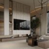 Moataz Reda Modern Ahşap Panel TV Ünitesi ve Minimalist Duvar Tasarımı