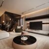 Studio Nacrt Modern Mermer Panel ve Gizli Aydınlatmalı TV Ünitesi Studio Nacrt Modern Mermer Panel ve Gizli Aydınlatmalı TV Ünitesi