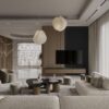Venice Design Studio Modern Lineer Panelli TV Ünitesi ve Minimalist Oturma Odası