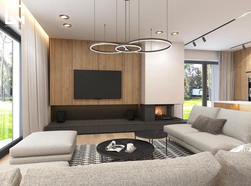 AM BUTOR ARCHITEKCI Modern Ahşap Panel ve Şömineli TV Ünitesi AM BUTOR ARCHITEKCI Modern Ahşap Panel ve Şömineli TV Ünitesi