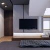 AM BUTOR ARCHITEKCI Modern Çıtalı TV Ünitesi ve Gizli Aydınlatmalı Panel Tasarımı