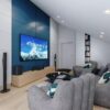 AM BUTOR ARCHITEKCI Modern Petrol Mavisi Panel TV Ünitesi