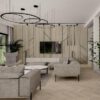Aneta Paruzel Modern Geometrik Çizgili Ahşap Panel TV Ünitesi