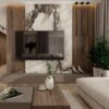 Aneta Paruzel Modern Mermer ve Ahşap Kombinli TV Ünitesi Aneta Paruzel Modern Mermer ve Ahşap Kombinli TV Ünitesi
