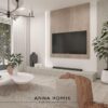 Anna Romik Açık Meşe Panel ve Terrazzo Detaylı Modern TV Ünitesi