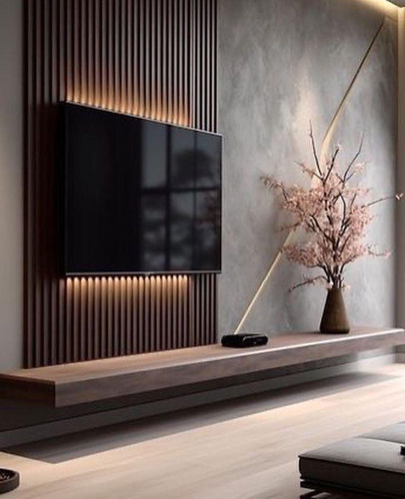 Design99 Dikey Ahşap Çıtalı Modern TV Ünitesi Design99 Dikey Ahşap Çıtalı Modern TV Ünitesi