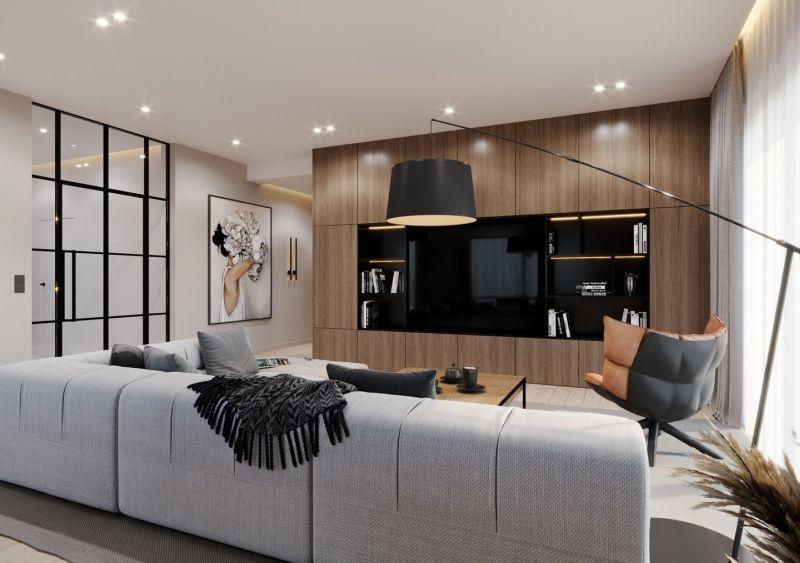 DesignRsl Modern Ahşap Panel TV Ünitesi DesignRsl Modern Ahşap Panel TV Ünitesi
