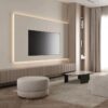 DesignRsl Modern Çıtalı LED Aydınlatmalı TV Ünitesi