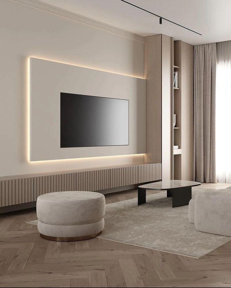 DesignRsl Modern Çıtalı LED Aydınlatmalı TV Ünitesi DesignRsl Modern Çıtalı LED Aydınlatmalı TV Ünitesi
