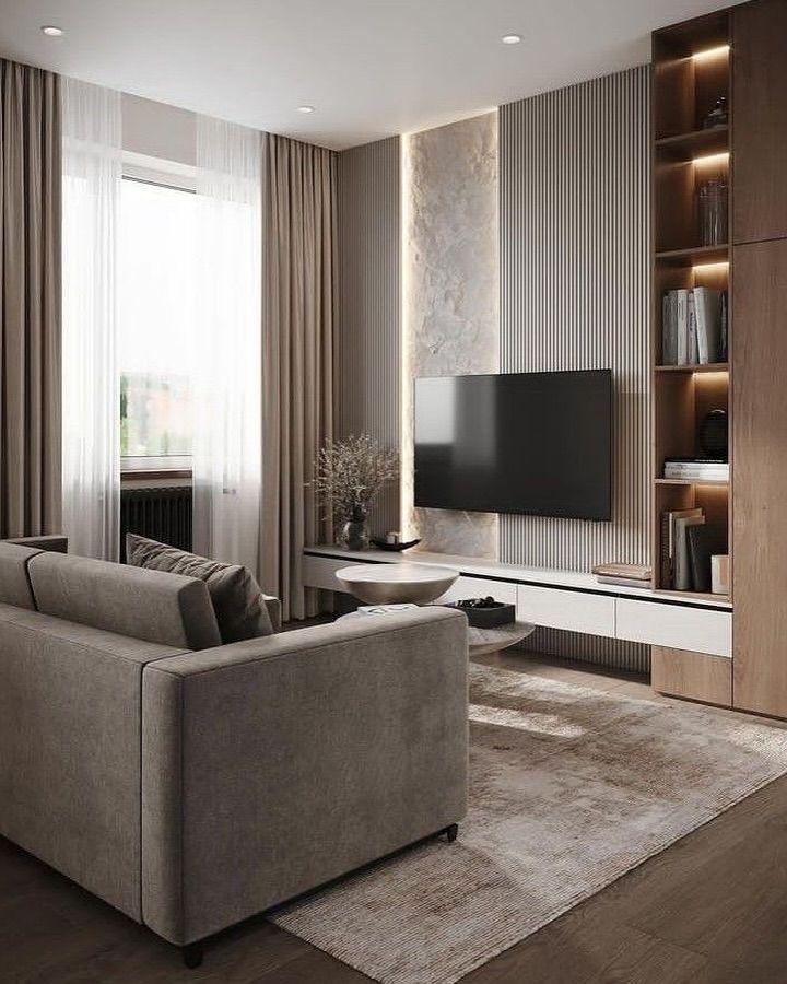 DesignRsl Modern Çıtalı Mermer Detaylı TV Ünitesi DesignRsl Modern Çıtalı Mermer Detaylı TV Ünitesi
