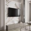 DesignRsl Modern Mermer Panel ve Dikey Çıtalı TV Ünitesi