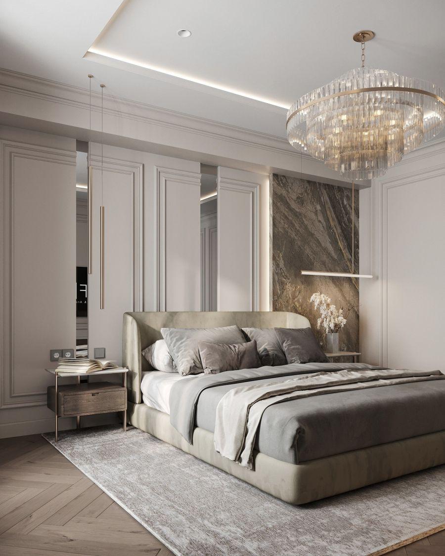 Lüks Mermer Panelli Yatak Başı Duvar Çıtası Uygulaması – sofya_design_studio Lüks Mermer Panelli Yatak Başı Duvar Çıtası Uygulaması – sofya_design_studio
