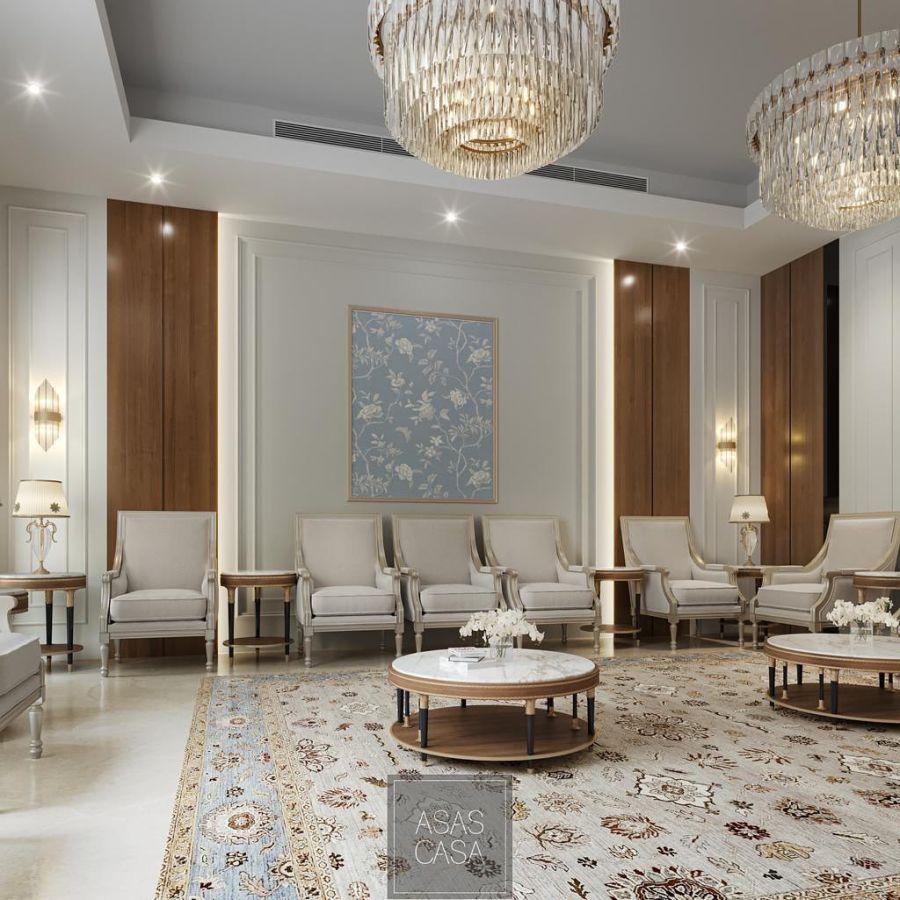Lüks Salon Duvar Çıtası ile Klasik Tarz Bekleme Alanı – asas.qa Lüks Salon Duvar Çıtası ile Klasik Tarz Bekleme Alanı – asas.qa