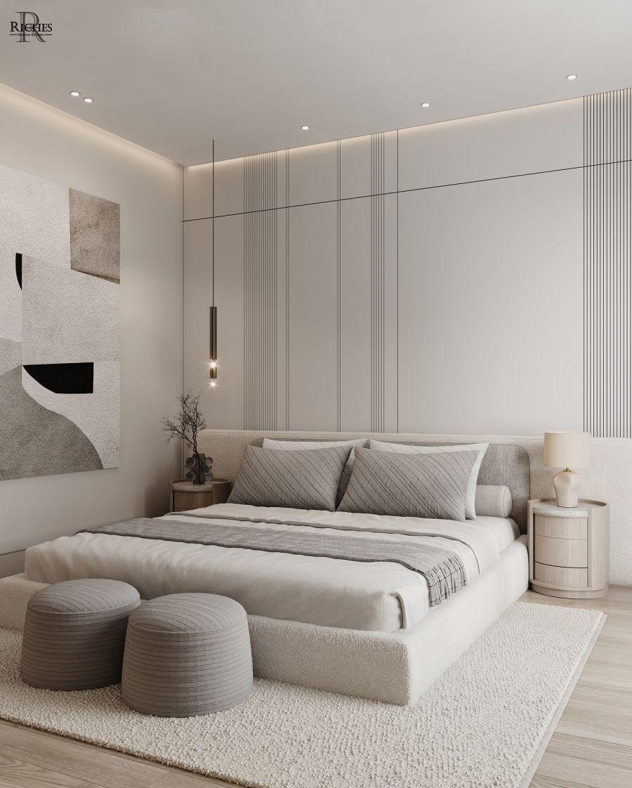 Minimalist Yatak Odası Duvar Çıtası ile Derinlik Etkisi – riches_designstudio Minimalist Yatak Odası Duvar Çıtası ile Derinlik Etkisi – riches_designstudio