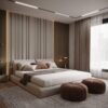 Minimalist Yatak Odası Duvar Paneli ve İnce Çıta Uygulaması – design99