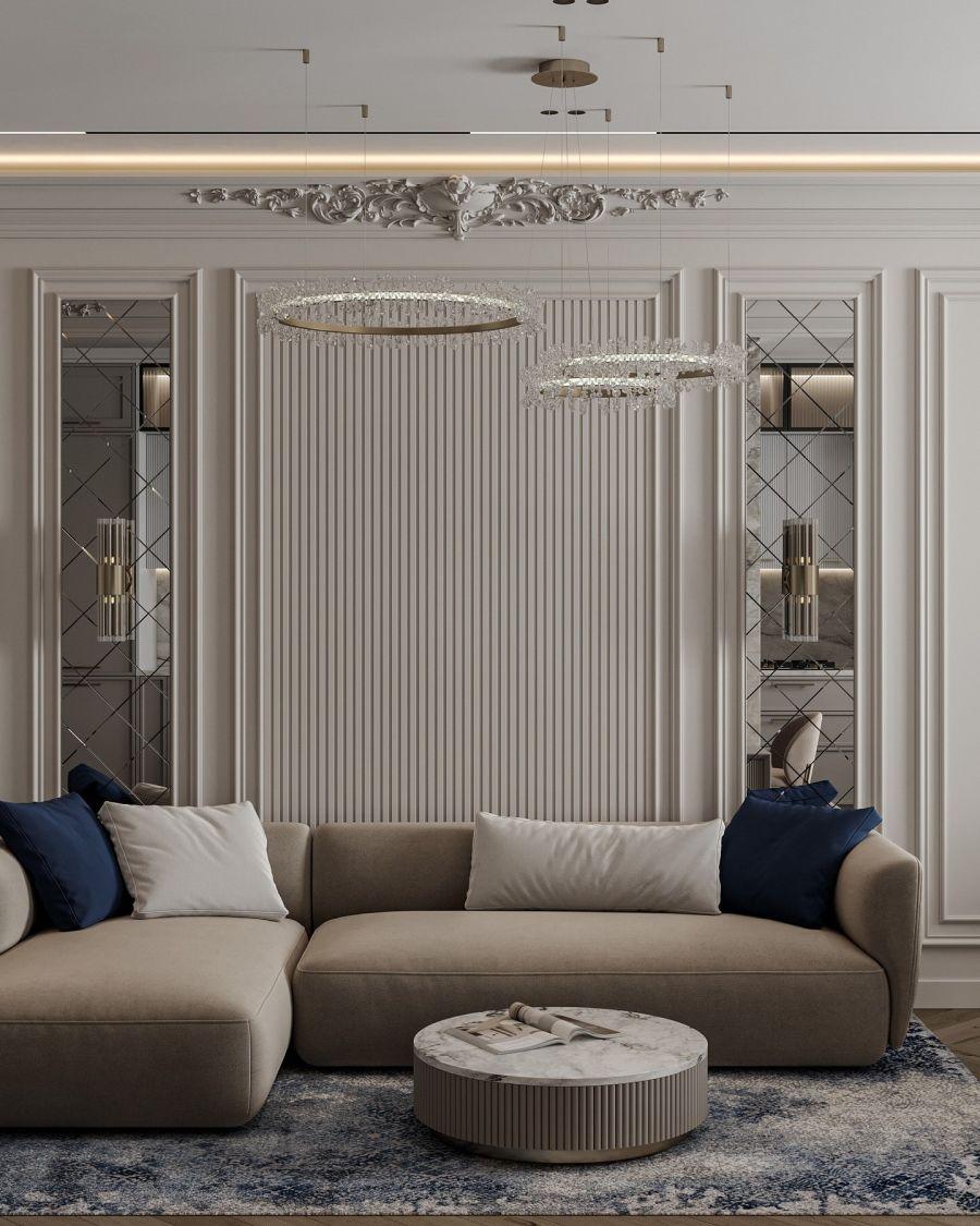 Modern Klasik Salon Duvar Çıta Uygulaması – sofya_design_studio Modern Klasik Salon Duvar Çıta Uygulaması – sofya_design_studio