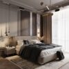 Modern Lüks Yatak Odası Duvar Çıtası ve Mermer Panel Kombinasyonu – sofya_design_studio