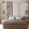 Modern Mermer Yatak Arkası Duvar Paneli ile Lüks Yatak Odası Çıta Uygulaması – design.firsanova