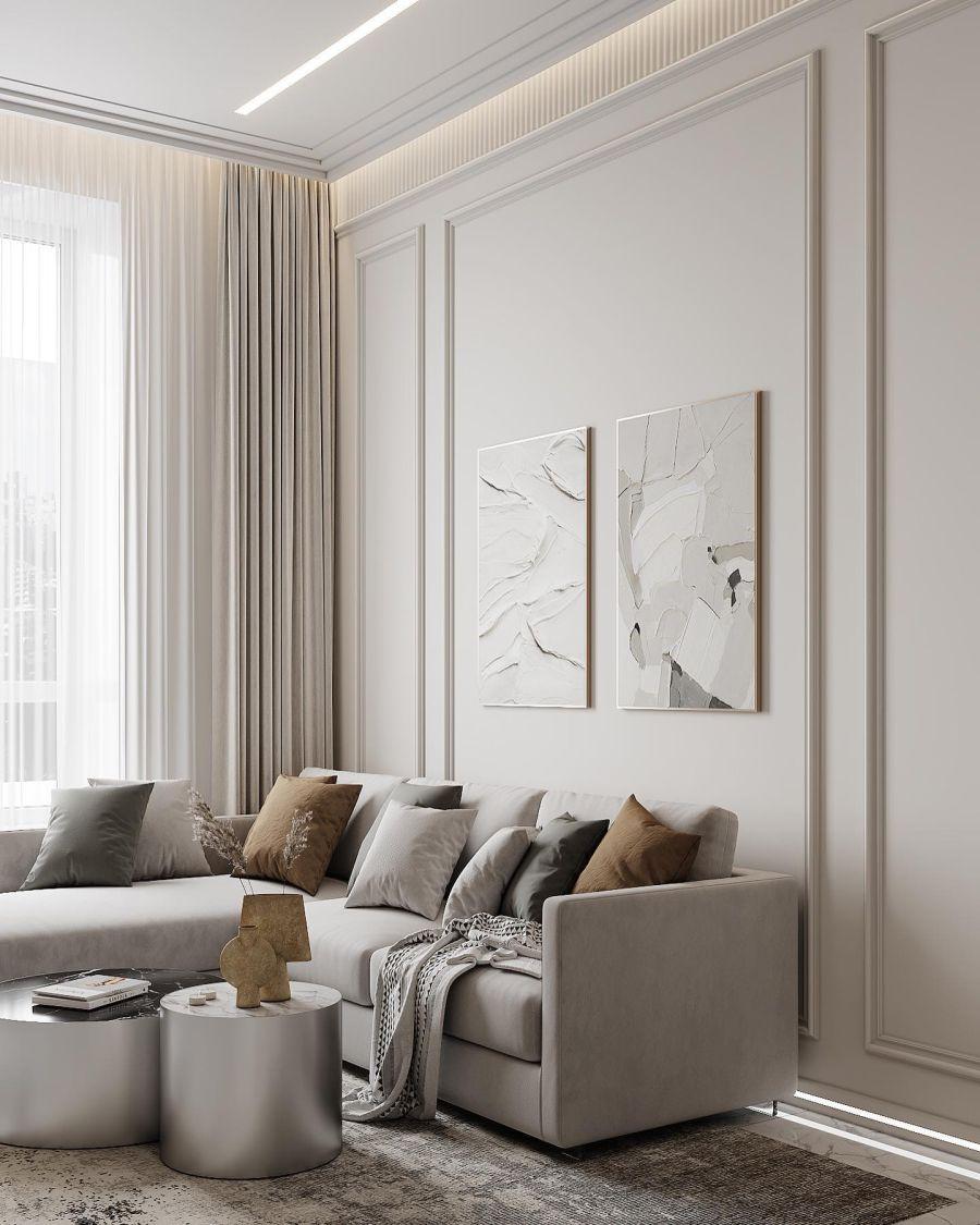 Modern Minimal Salon Duvar Çıtası – village_design Modern Minimal Salon Duvar Çıtası – village_design