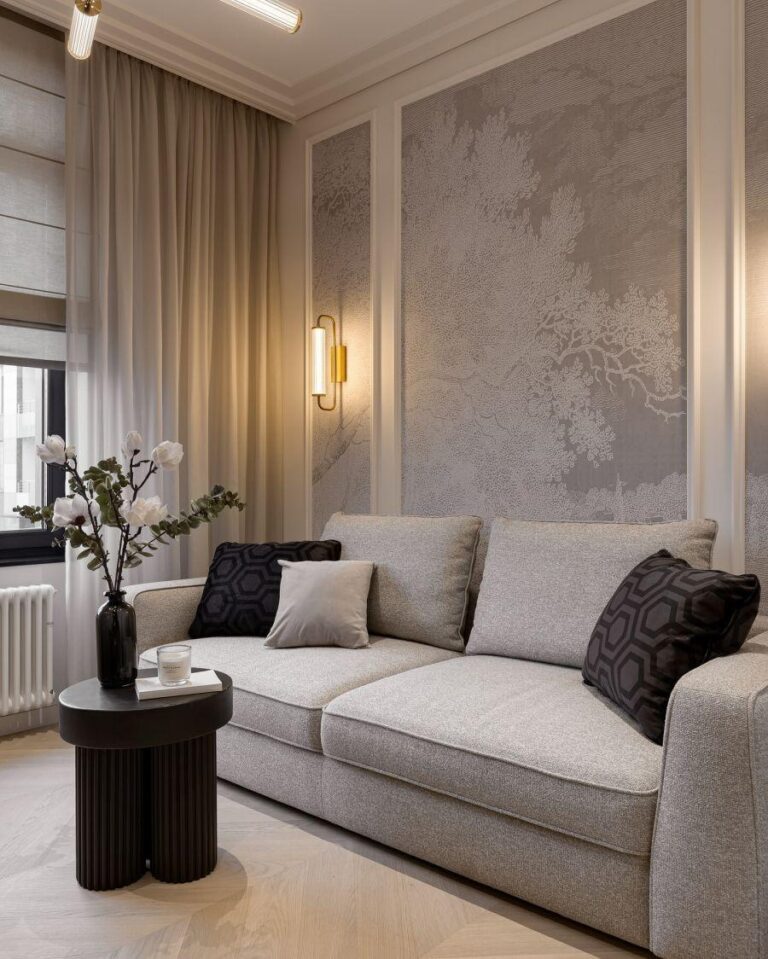 Modern Neoklasik Salon Duvar Çıta Uygulaması - obrazyuk_design - Mimarzade