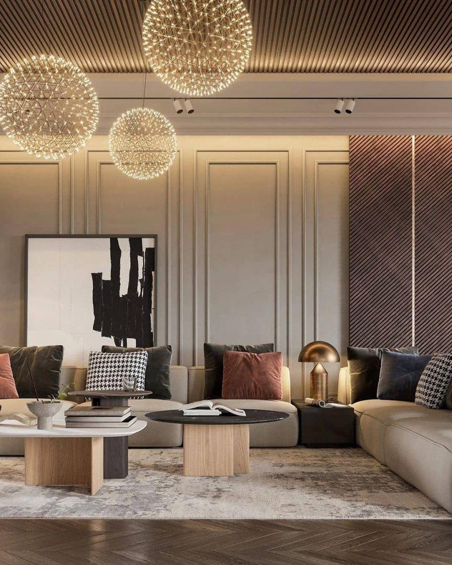 Modern Salon Duvar Çıta Uygulaması ile Lüks Ambiyans - unitrenderspace ...