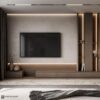 Mostafa.Samy.Designs Modern Gri Duvar Dokulu TV Ünitesi Mostafa.Samy.Designs Modern Gri Duvar Dokulu TV Ünitesi