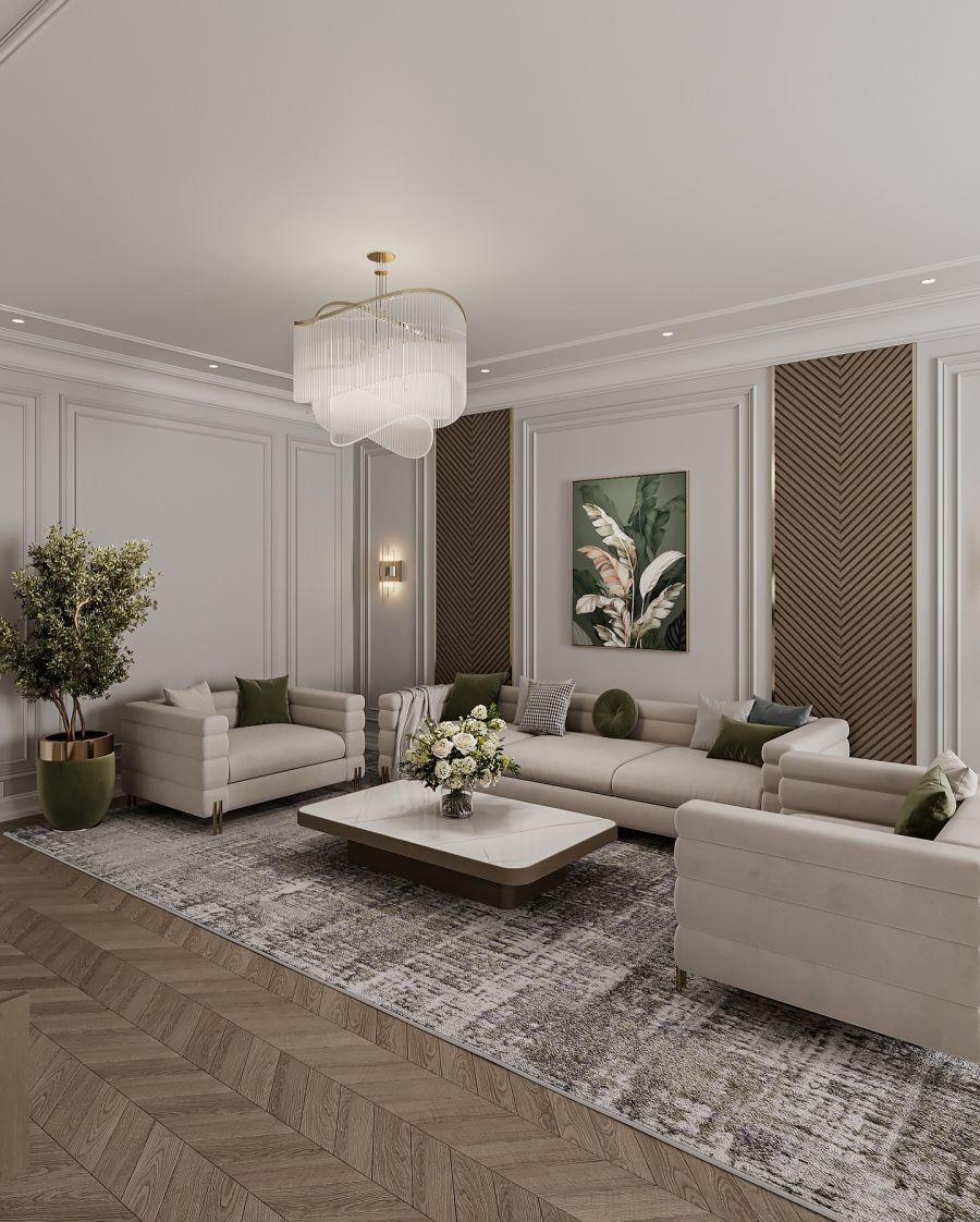 Neoklasik Salon Duvar Çıta Modeli ile Lüks Konfor - sofya_design_studio ...