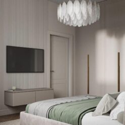 ssorina.design İnce Çıtalı Modern Yatak Odası TV Ünitesi