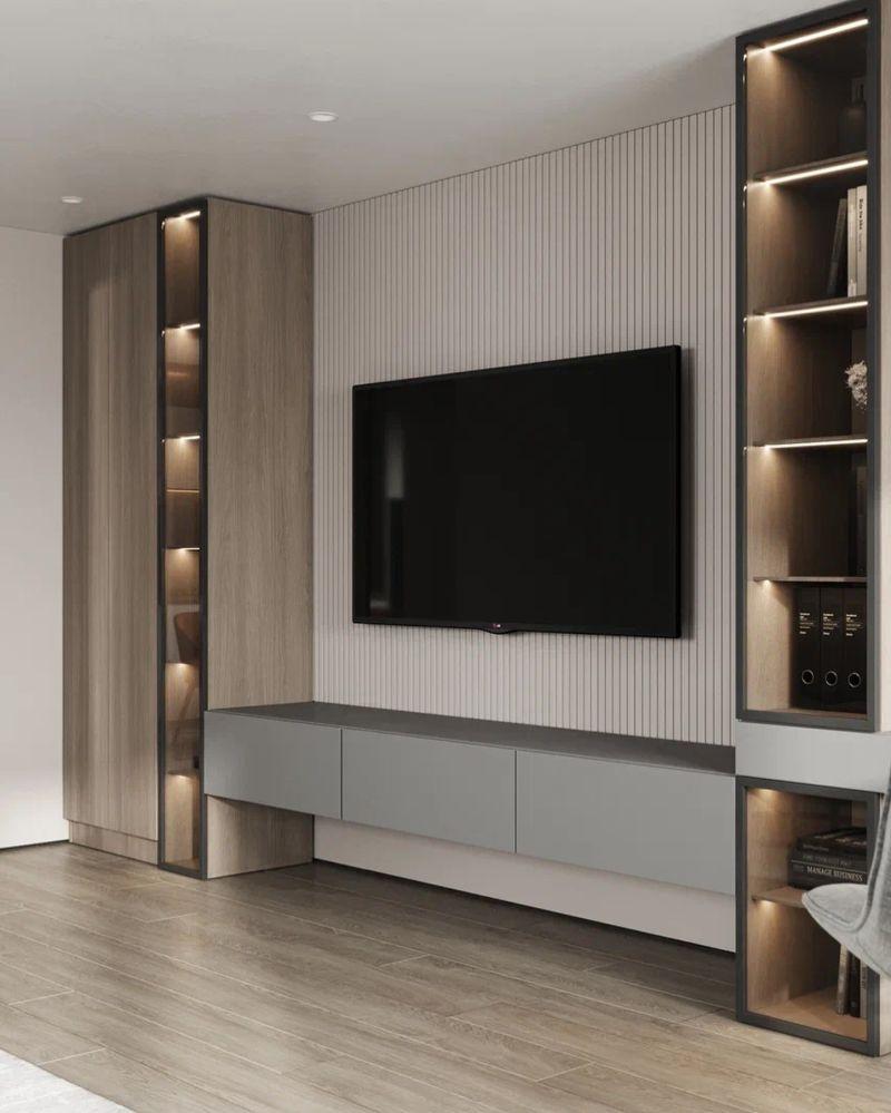 ssorina.design Modern Çizgisel Çıtalı TV Ünitesi ssorina.design Modern Çizgisel Çıtalı TV Ünitesi