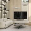 TK Architekci Modern Ahşap Panelli Minimalist TV Ünitesi