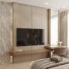Vesta Design Dokulu Taş Panel ve Modern Çizgili TV Ünitesi Vesta Design Dokulu Taş Panel ve Modern Çizgili TV Ünitesi