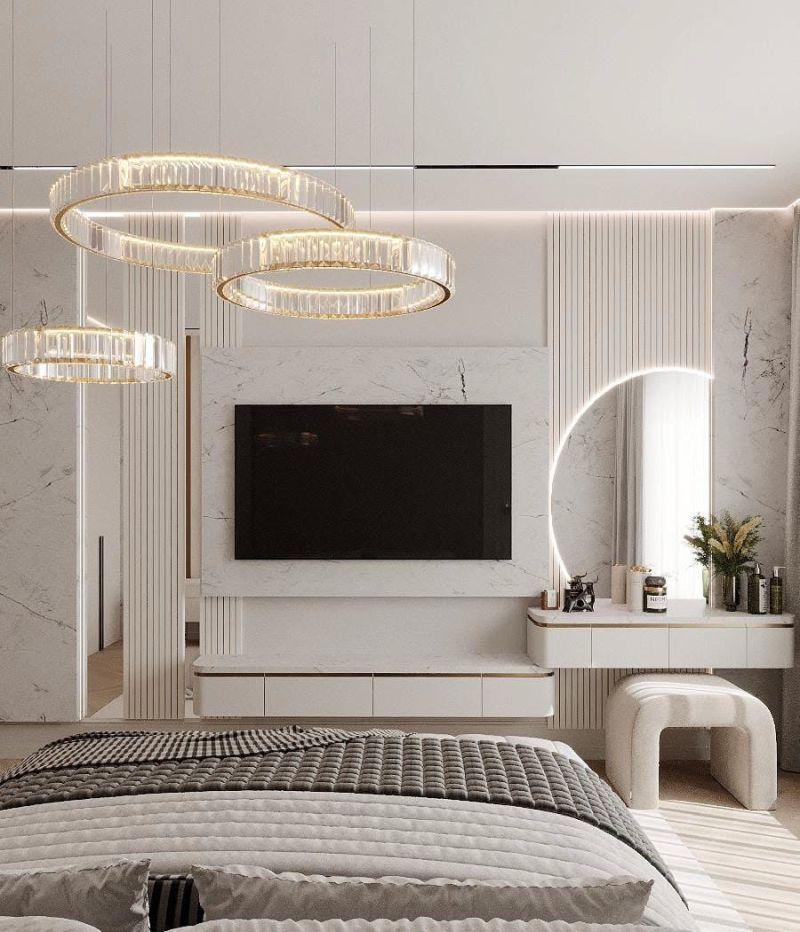 Vesta Design Modern Çıtalı Mermer Dokulu TV Ünitesi Vesta Design Modern Çıtalı Mermer Dokulu TV Ünitesi