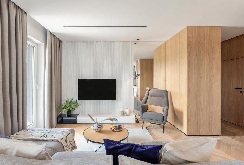 WR PROJEKT Modern Çizgisel Çıtalı TV Duvarı WR PROJEKT Modern Çizgisel Çıtalı TV Duvarı