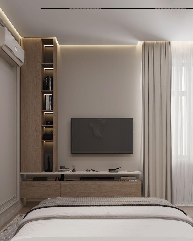 Zafarchitect Modern Yatak Odası Gizli Aydınlatmalı TV Ünitesi Zafarchitect Modern Yatak Odası Gizli Aydınlatmalı TV Ünitesi
