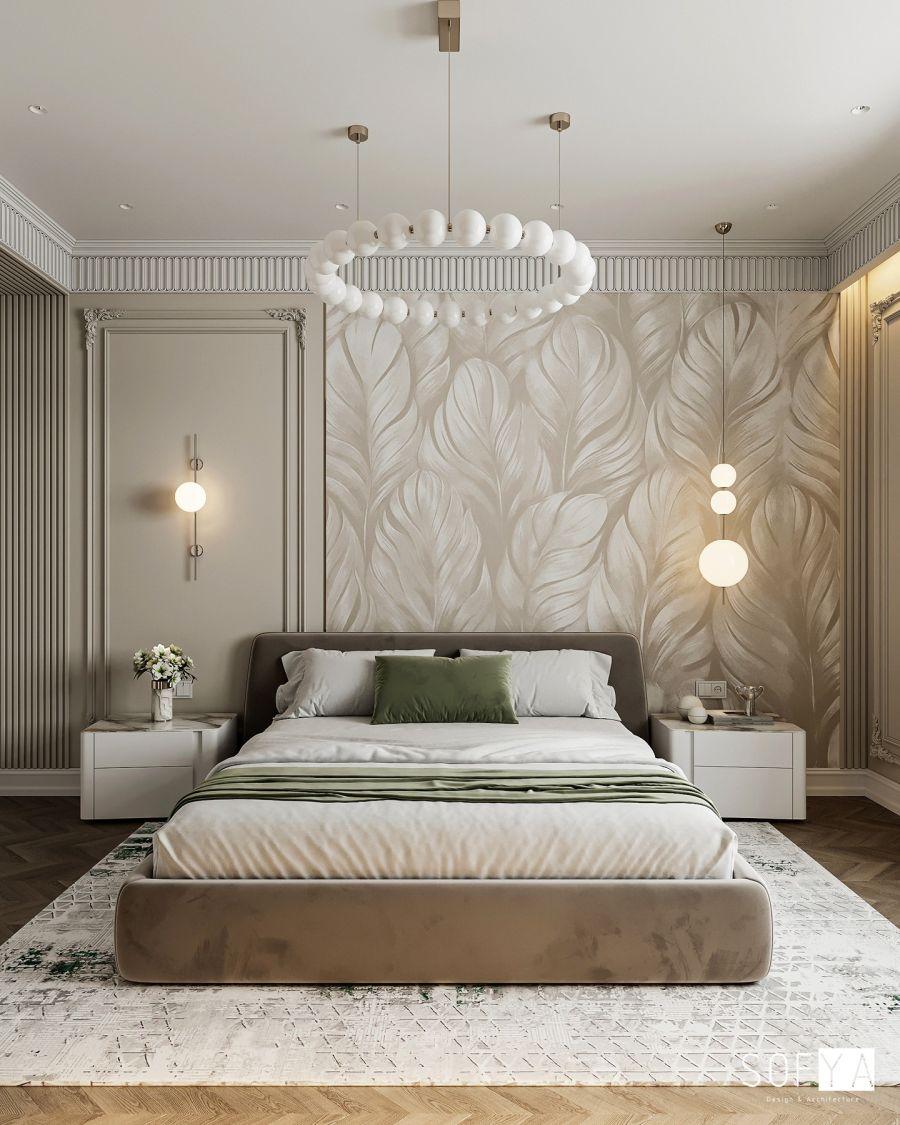 Zarif Yaprak Motifli Yatak Arkası Duvar Paneli – sofya_design_studio Zarif Yaprak Motifli Yatak Arkası Duvar Paneli – sofya_design_studio