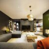 Zarysy Modern Antrasit Panel TV Ünitesi ve Kitaplık Kombinasyonu