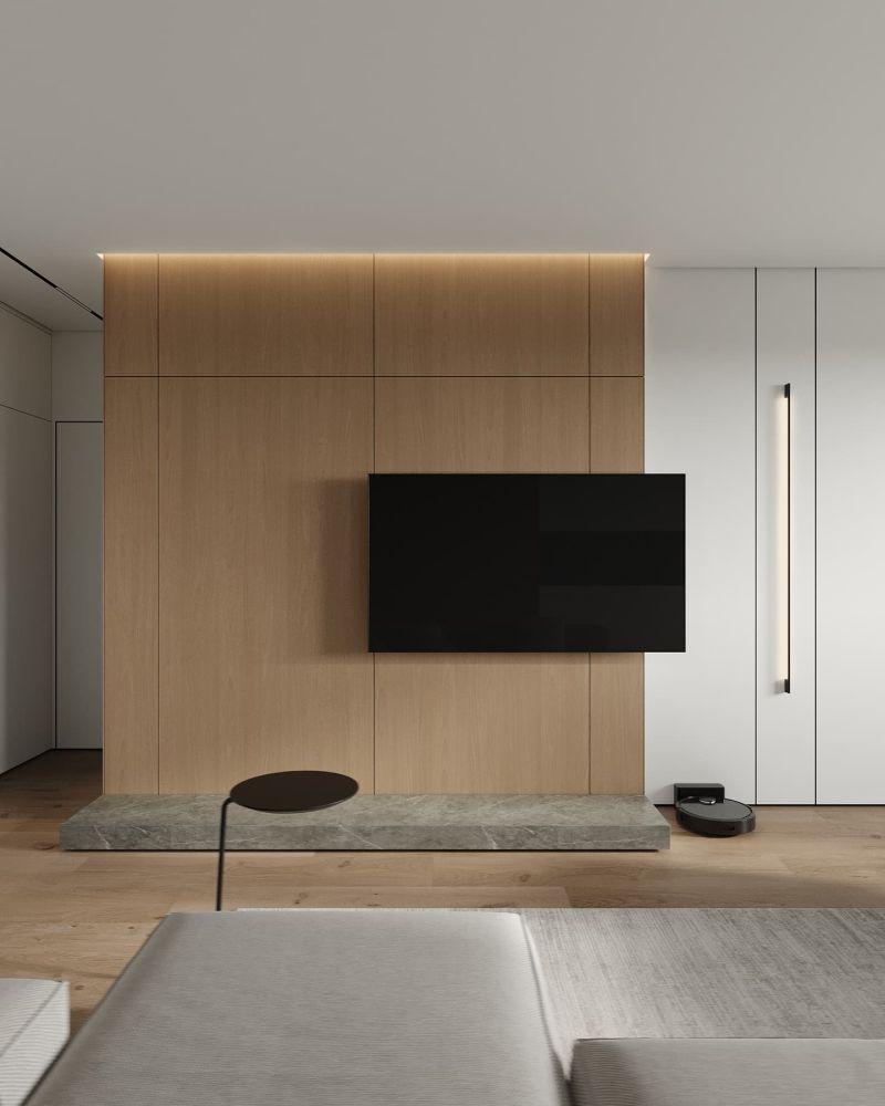 zenqarchitecture Minimalist Ahşap Panel TV Ünitesi zenqarchitecture Minimalist Ahşap Panel TV Ünitesi