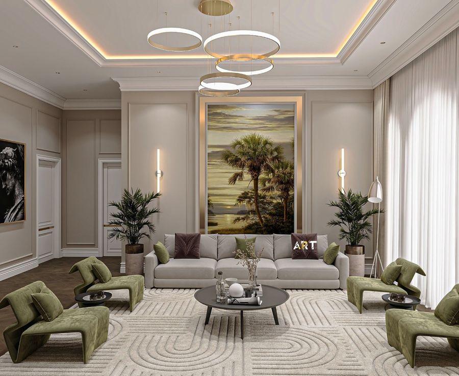 Işıltılı Halka Aydınlatmalı Lüks Duvar Dekorasyonu art_design_studio_baku Işıltılı Halka Aydınlatmalı Lüks Duvar Dekorasyonu art_design_studio_baku