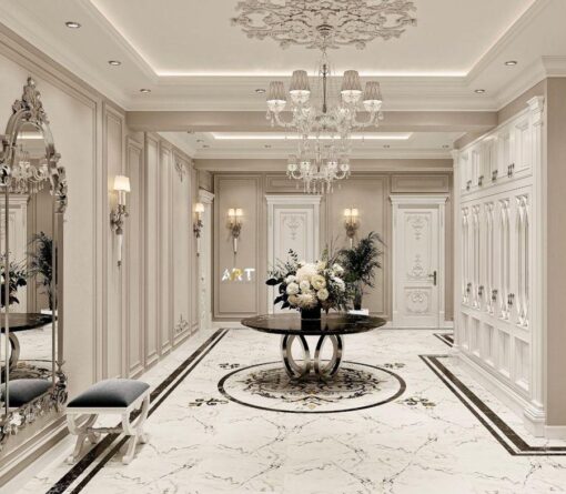 Klasik Dokunuşlu Lüks Duvar Dekorasyonu art_design_studio_baku - Mimarzade