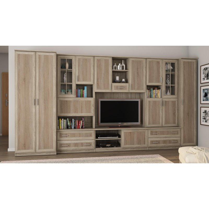 Açık Meşe Desenli Modüler TV Ünitesi 220×180 cm Açık Meşe Desenli Modüler TV Ünitesi 220×180 cm