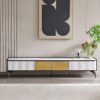Gold Detaylı Taş Üstlü Metal TV Ünitesi 200x40x42 cm – 79285 Gold Detaylı Taş Üstlü Metal TV Ünitesi 200x40x42 cm – 79285
