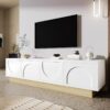 Altın Oran Beyaz Modern Kubbeli TV Sehpası 175 cm Altın Oran Beyaz Modern Kubbeli TV Sehpası 175 cm